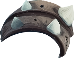 Illustration of a medieval arm guard with metal spikes