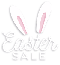 Easter sale banner with bunny ears