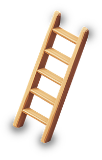 3D rendering of a wooden ladder
