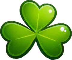 A shiny green four-leaf clover on a black background