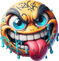 Graffiti emoji face with tongue out
