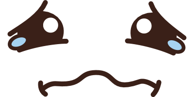 A simple cartoon face with a mustache and wide eyes.