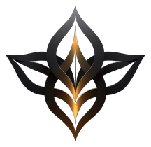 Stylized logo with gradient effects