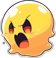 Angry yellow blob emoji with a menacing face