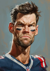 Tom Brady in Patriots jersey with intense expression