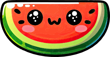 Cartoon watermelon with a smiling face