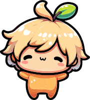 Cute cartoon character with a leaf on their blonde hair
