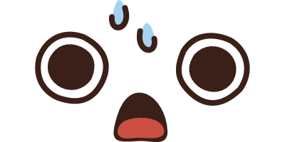 A cartoon face with large eyes and tears streaming down