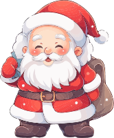 Cartoon Santa Claus with a sack