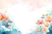 Watercolor floral background with soft pink and blue hues