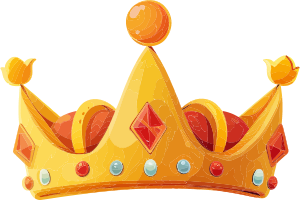 Illustration of a golden crown with jewels
