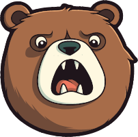 Cartoon angry bear face
