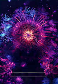 Colorful fireworks exploding in a dark sky