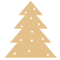A simple, beige Christmas tree with white ornaments