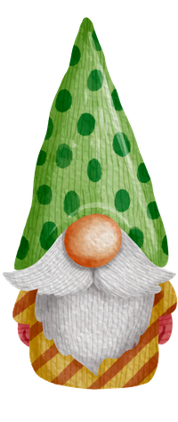 Gnome with green hat and white beard