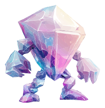Low-poly crystal shards in pastel colors
