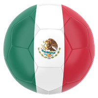 A soccer ball with the Mexican flag design