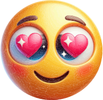 Yellow smiley face with heart eyes