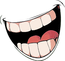 Cartoon illustration of a smiling mouth