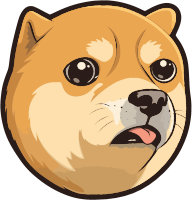 Cartoon dog face with a surprised expression