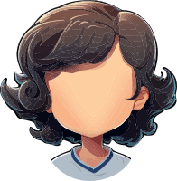 Cartoon character with brown hair and blank face