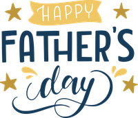 Happy Father's Day graphic with stars and banner
