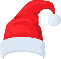 A red and white Christmas Santa hat