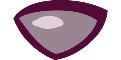 A stylized shield icon with a dark purple outline and a light grey interior.