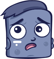 A cartoon character with a worried expression