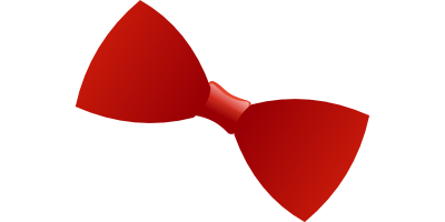 3D rendered red bow tie on black background