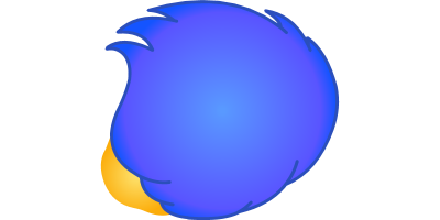 Twitter logo, a blue bird with a yellow beak
