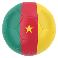 A soccer ball with the Cameroonian flag design