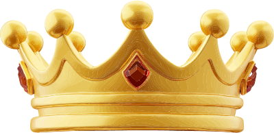 Golden crown with red gemstones