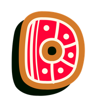 Ancient coin with red and orange design