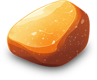 A golden nugget with a glossy finish