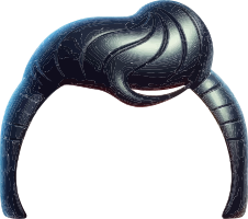 Futuristic black object with curved shape