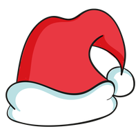 Red Santa hat with white trim