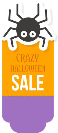 Halloween sale banner with spider