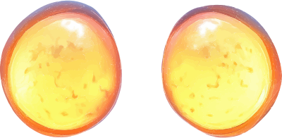 Two glowing orange-yellow orbs