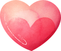 Watercolor heart illustration with pink gradient