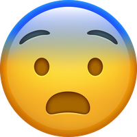 A yellow emoji face with a concerned expression