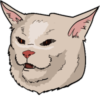 Illustration of a cat with a slight smile
