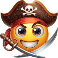 Pirate Emoji with Sword and Hat