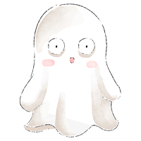 Cute ghost with surprised expression