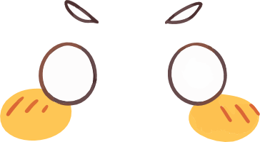 Two cartoon chickens with yellow beaks and white eyes against a black background.