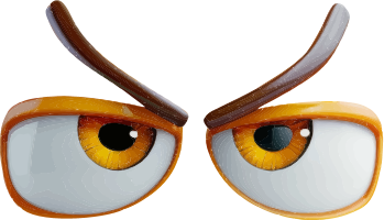Angry eyes emoji with furrowed eyebrows