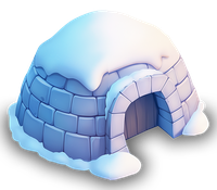 Illustration of a snowy igloo