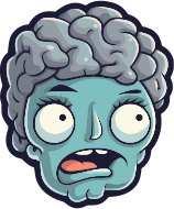 Cartoon zombie with shocked expression