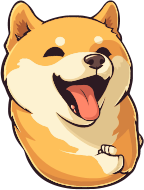 Cartoon Shiba Inu with tongue out