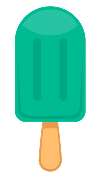 A green popsicle on a stick